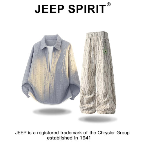 JEEP假两件拼接撞色时尚卫衣套装