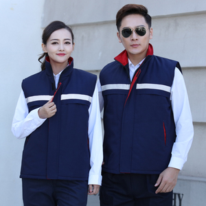 工作服马甲 冬季工作服马夹男 加厚保暖车间坎肩船厂夹棉马甲定制
