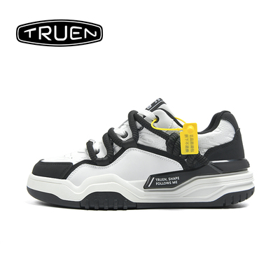 TRUE-N真恩 2025年新款黑白板鞋男休闲运动面包鞋