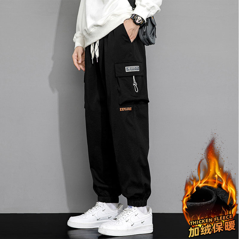 工装裤子男大码潮牌秋冬款加绒胖子加肥加大宽松休闲裤男款秋冬季