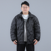 百搭立领保暖面包服加肥加大简约男装 大码 白鸭绒羽绒服男时尚 外套