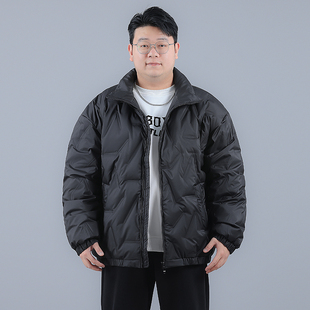 外套 百搭立领保暖面包服加肥加大简约男装 大码 白鸭绒羽绒服男时尚