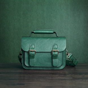 牧石MOOSHI定制手工剑桥包女牛皮机车包单肩斜挎男真皮复古学院包