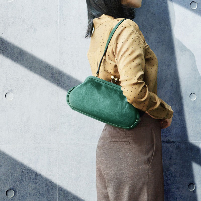 牧石MOOSHI真皮腋下包定制手工包小众女包法棍包女复古气质口金包,箱包皮具/热销女包/男包,腋下包,淘宝优惠券,粉丝福利购,淘宝优惠卷