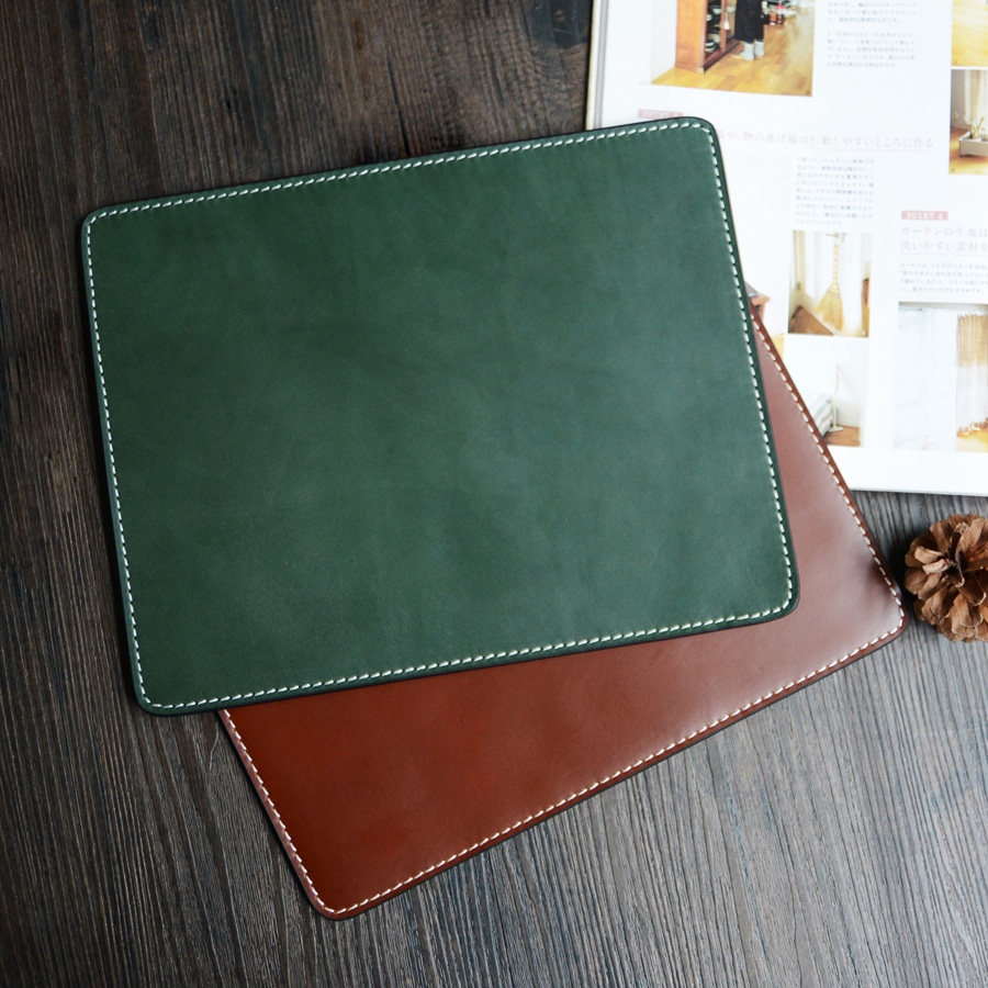 牧石皮艺手工定制真皮滑鼠垫小号鼠标垫男电脑垫头层牛皮加厚桌垫