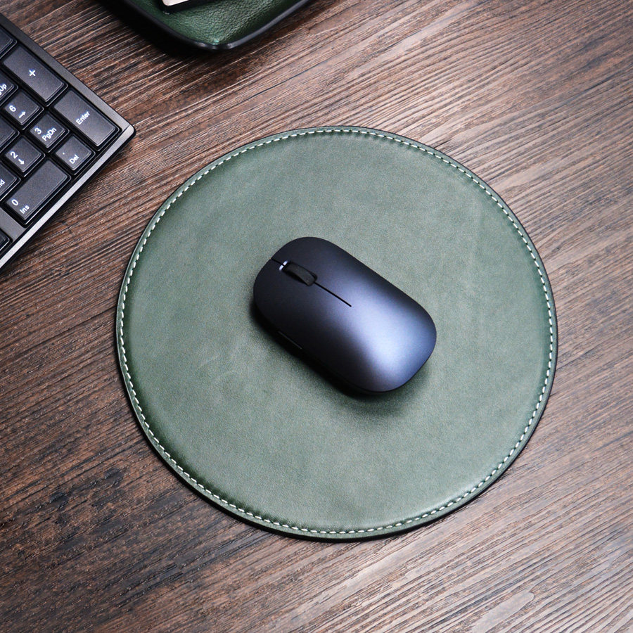 牧石皮艺手工定制加厚鼠标垫真皮图片