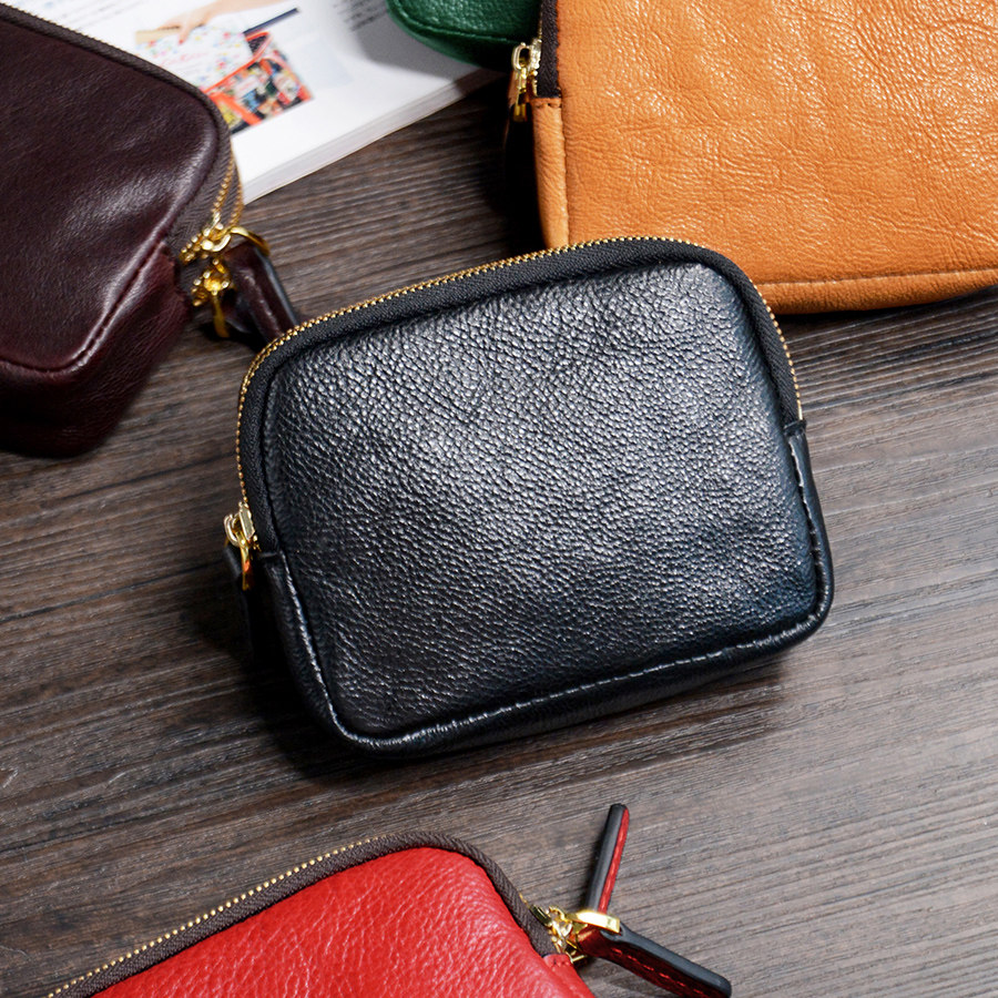 牧石皮艺手工真皮收纳包牛皮钱包植鞣男卡包数码包杂物定制小手包