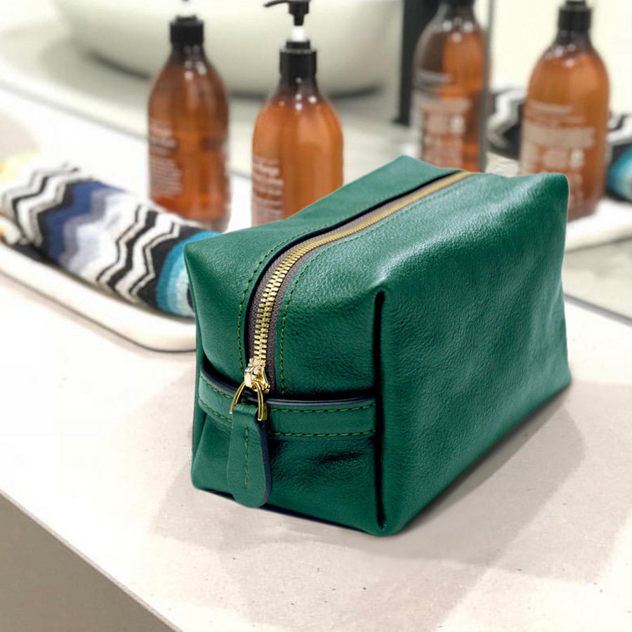 牧石洗漱包新款旅行男大容量高奢款真皮小众软收纳包便携女化妆包