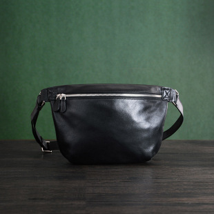 牧石MOOSHI手工定制牛皮小包真皮男士 休闲商务斜垮包 胸包植鞣男式