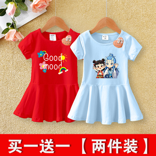 女童连衣裙夏装新款纯棉夏季短袖儿童公主风洋气公主裙薄款裙子