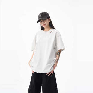 MayFree『MKSN刺绣白灰』重磅纯棉情侣圆领短袖休闲潮流百搭T