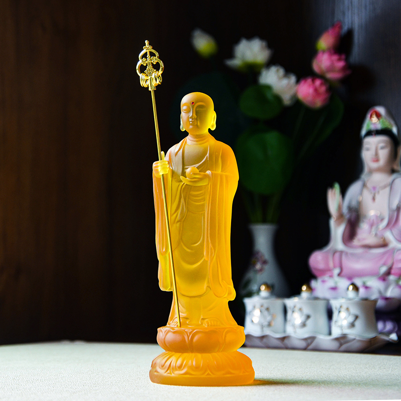 精品仿琉璃九华山地藏菩萨居家佛堂供奉地藏王佛像保平安摆件结缘