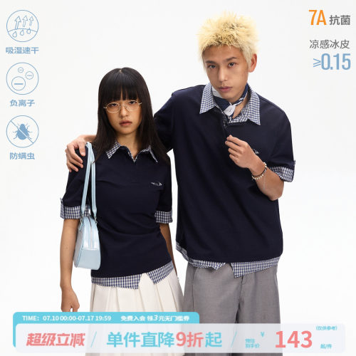 江南先生NewJNXS格格blue凉感速干长短款短袖polo衫男女宽松上衣