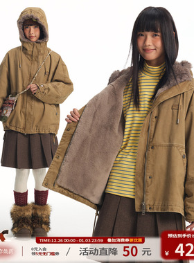 江南先生NewJNXS水洗Vintage全毛内里连帽毛领派克服棉服座山雕冬