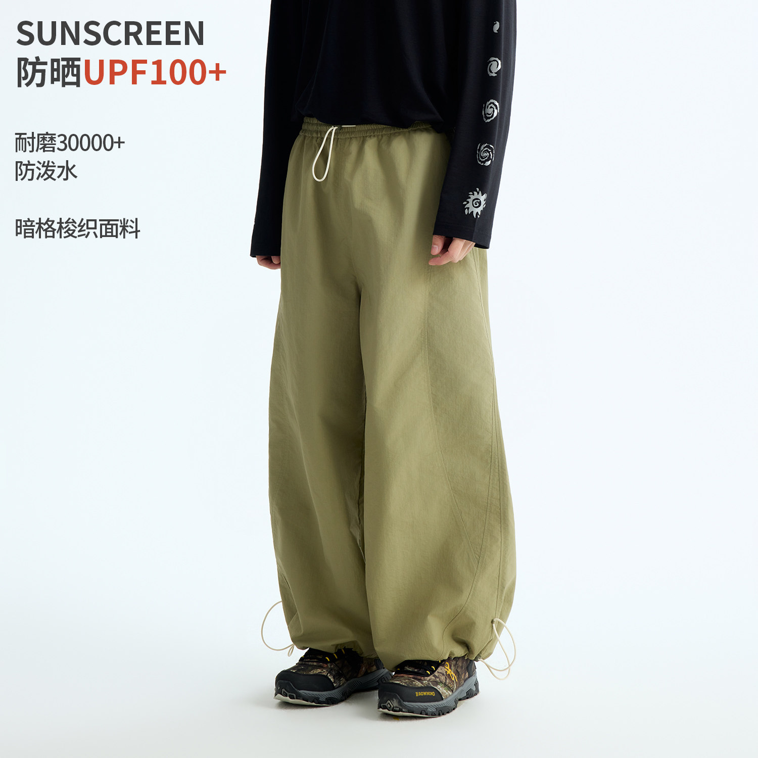 江南先生NewJNXS防晒耐磨暗格肌理户外伞兵裤撞色防泼水工装长裤										