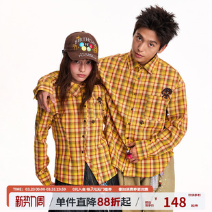 春男女 江南先生NewJNXS腊肠狗刺绣不对称门襟衬衫 赵小童同款