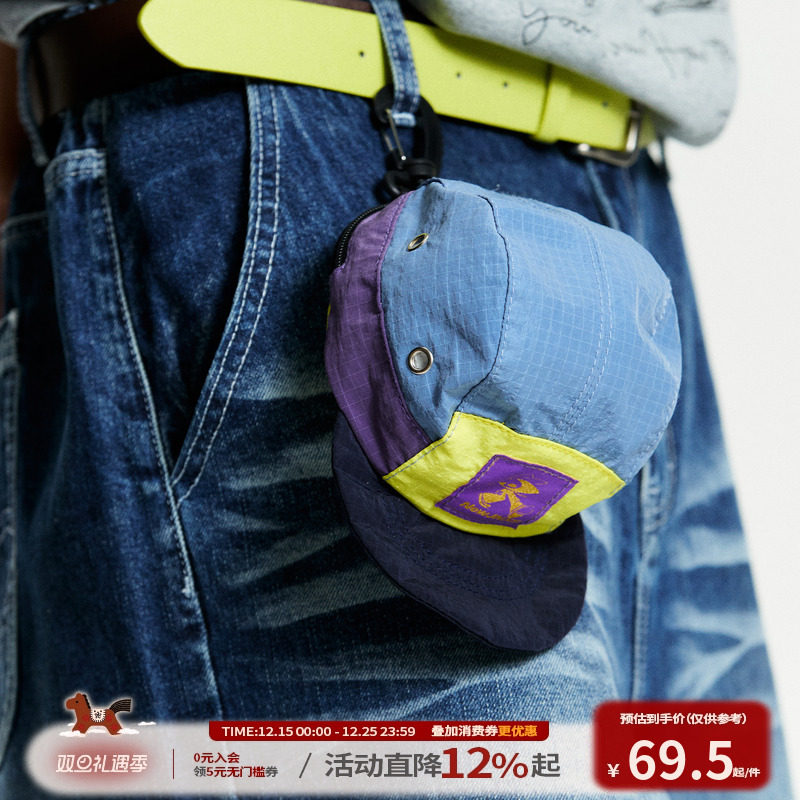 江南先生NewJNXS 美式复古立体结构男女夏季尼龙格子潮流帽型挂包