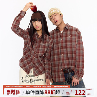 格纹衬衣情侣衬衫 江南先生NewJNXS绣花长短款 外套 敖瑞鹏同款