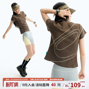 江南先生NewJNXS撞色哈苏线logoT恤夏针织透气运动健身修身 女 短袖