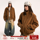 江南先生NewJNXS 仿麂皮双拉链撞色松石烫钻logo皮衣 流浪者之歌