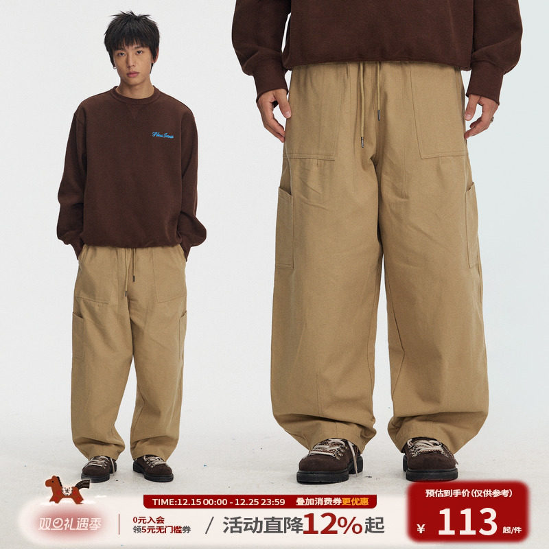 江南先生NewJNXS美式宽松直筒工装裤伐木裤男潮牌阔腿休闲裤春秋