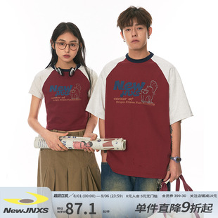 江南先生NewJNXS复古索罗娜速干猫咪印花短袖 T恤夏情侣辣妹短tee