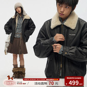 江南先生NewJNXS皮毛一体保暖复古毛领夹克冬双拉链休闲外套秋冬