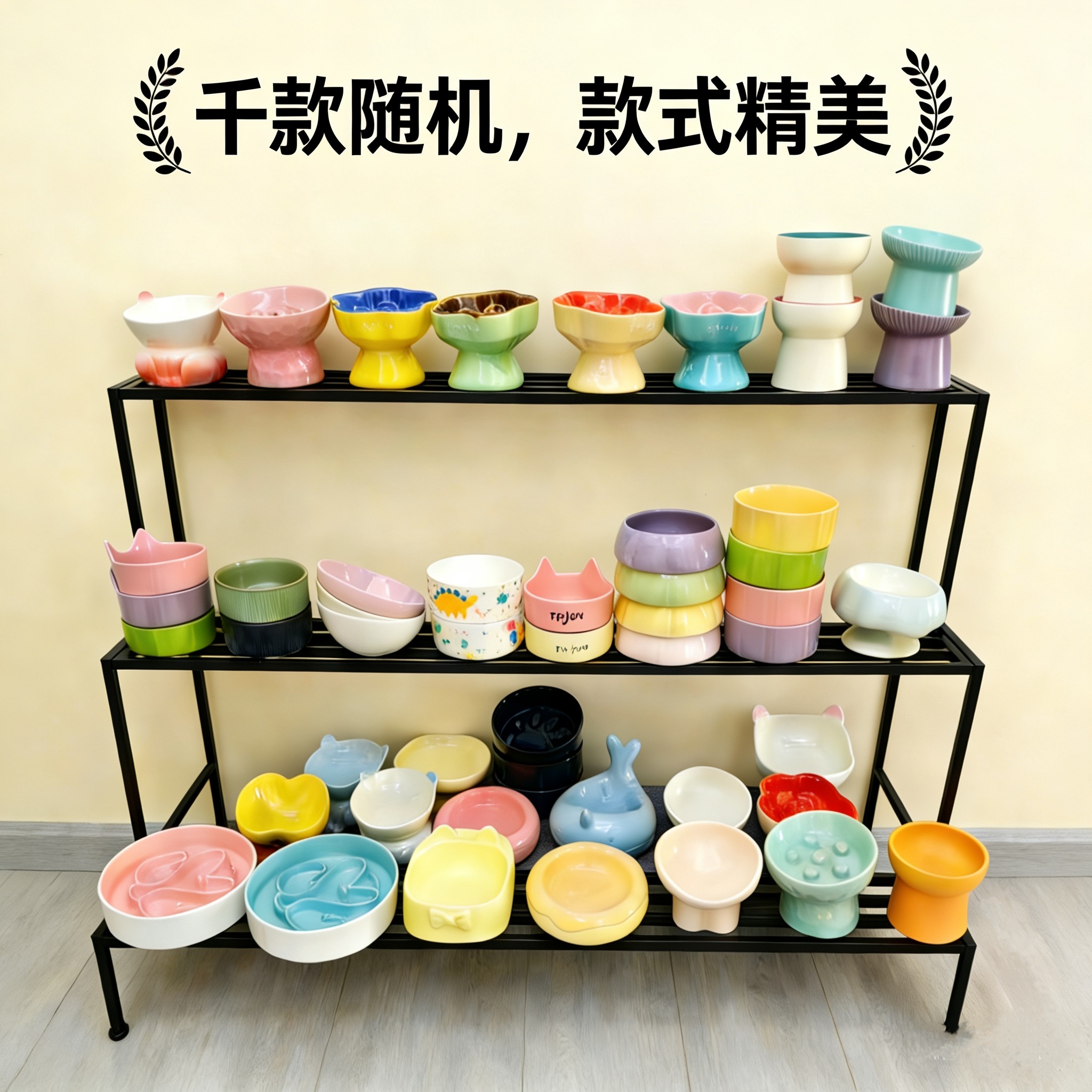 陶瓷微瑕盲盒猫粮盘可爱餐盘猫咪食盆碗猫狗宠物碗陶瓷猫碗狗碗