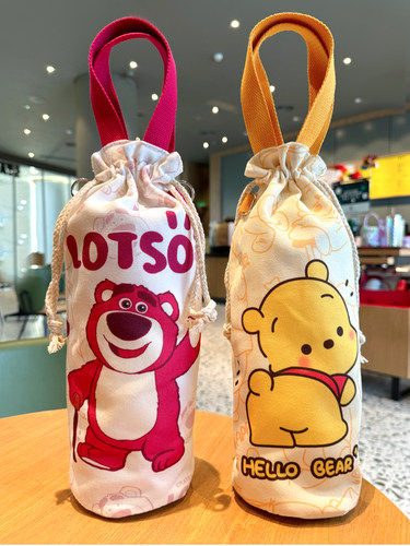 【束口杯套袋】帆布斜挎手提通用