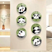 装 饰墙贴遮丑开关补洞贴纸卧室房间门上墙面贴画自粘小图案小熊猫