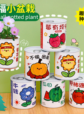 少儿励志种植小盆栽 小学生种植盲盒礼品创意手工DIY植物罐头盆栽