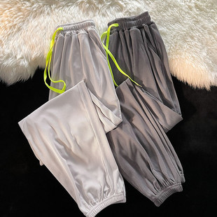 长裤 防晒九分简约超薄裤 夏季 冰丝休闲裤 运动男生百搭松紧束脚腰 裤