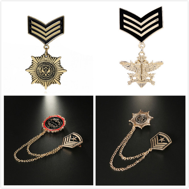 金属韩国翅膀星链条复古胸花外套