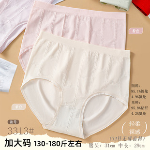 五条装130-180斤加大码无缝锦纶舒适透气亲肤女士三角内裤3313黛