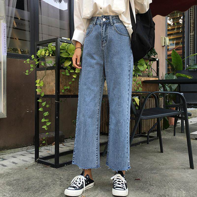 Net Red Same item Jeans 2019 new pattern Straight pants Paige Ninth pants student Versatile trousers trousersin the Women's clothing/Boutique , Jeans  category - from Buy2taobao.com to provide professional Taobao agent buy service