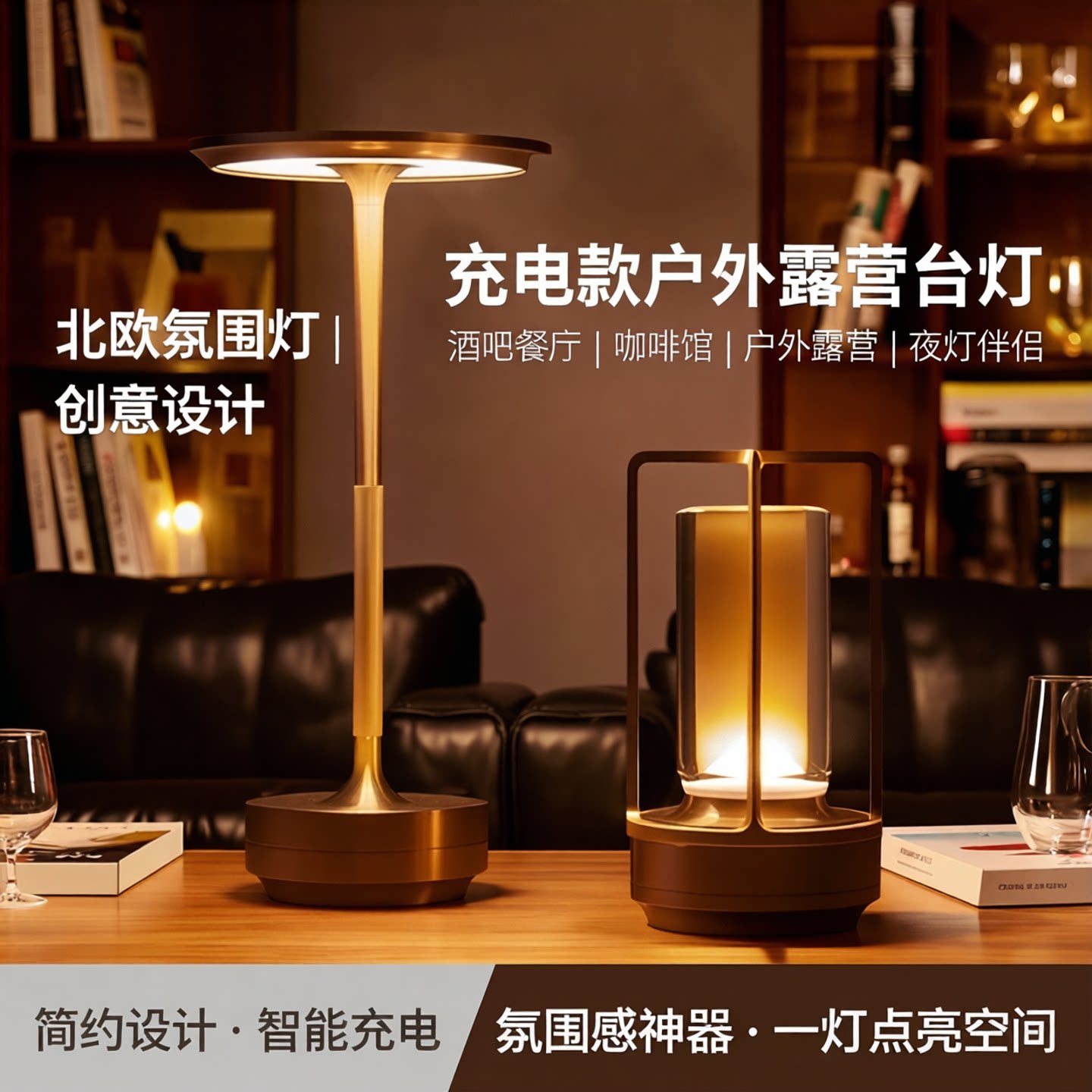 现货！！北欧充电露营氛围台灯图片