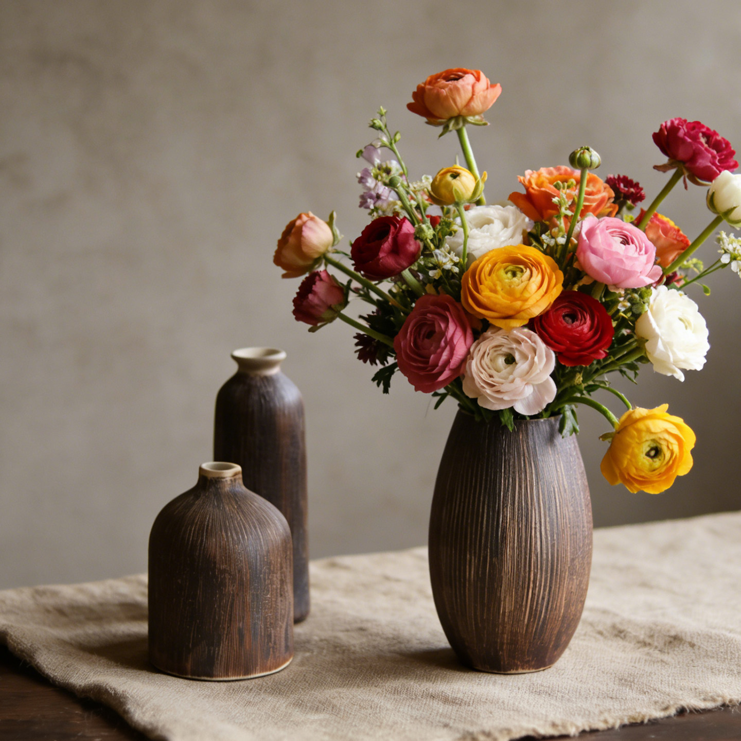 景德镇复古侘寂风橄榄瓶餐桌水培干花花瓶摆件客厅插花轻奢高级感,家居饰品,花瓶,淘宝优惠券,粉丝福利购,淘宝优惠卷