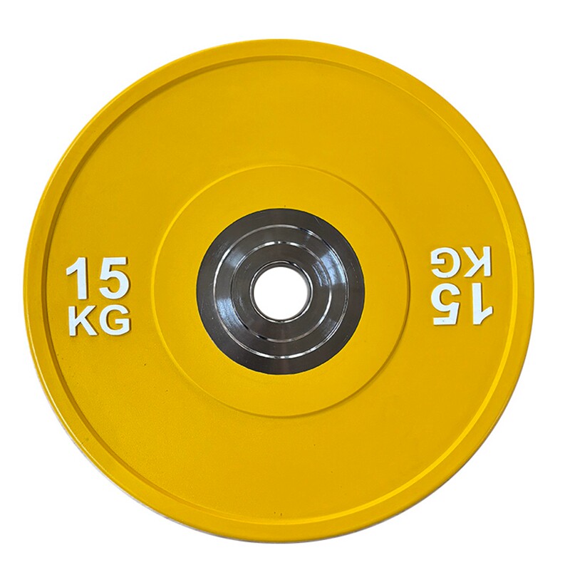 彩色全胶竞技金属轮毂杠铃片健身房杠铃哑铃片深蹲训练卧推片