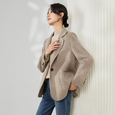 双面羊绒大衣小个子羊毛呢子外套