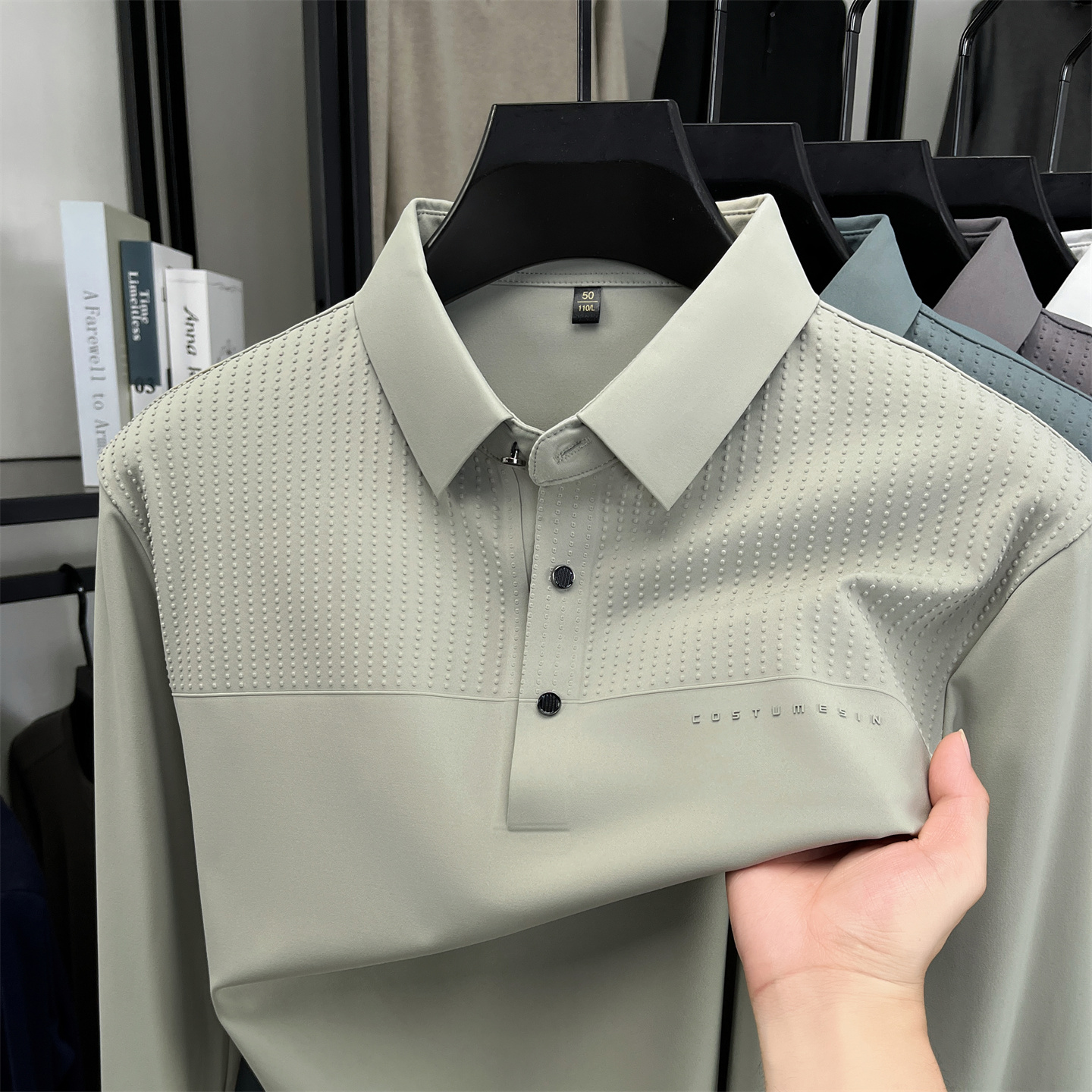 【无痕免烫】保罗高端丝光POLO衫男长袖秋冬打底衫翻领T恤爸爸装