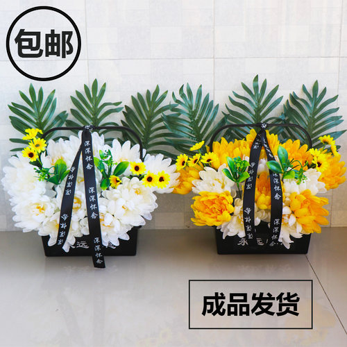 清明节扫墓祭祀花仿真花束批发上坟手捧塑料假花墓地摆放祭祀用品