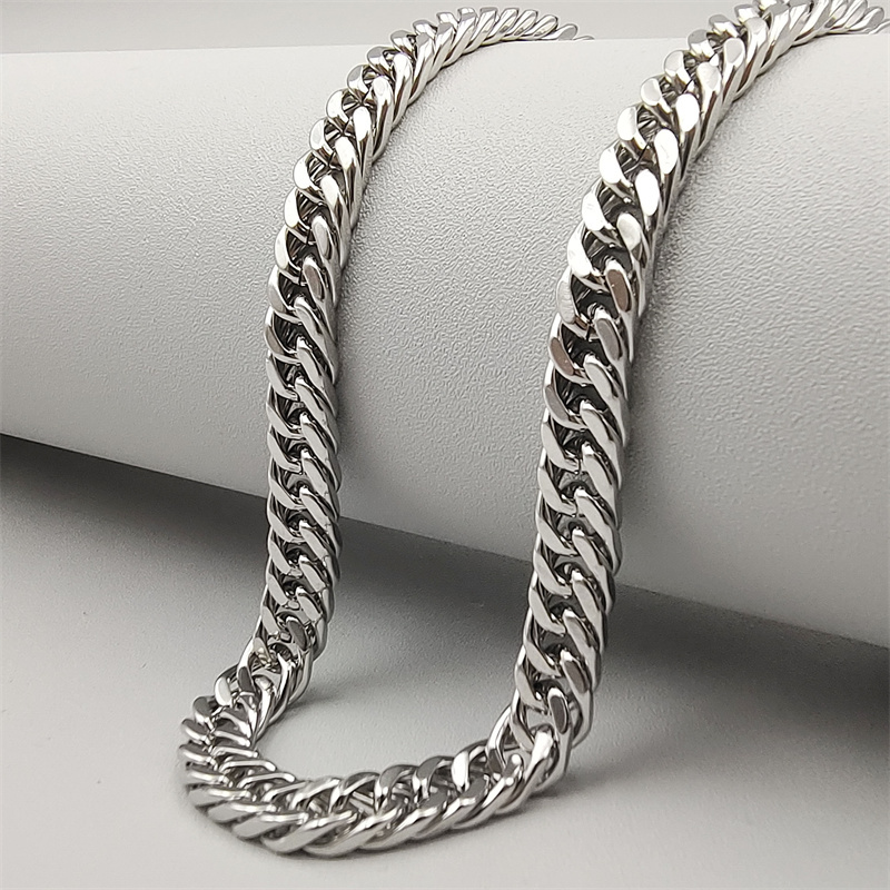 简约钛钢古巴链男项链百搭配饰品