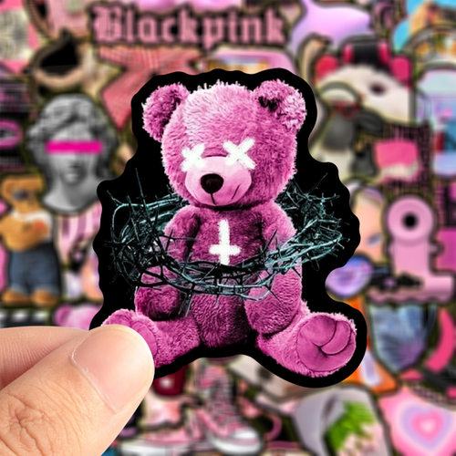 鑫奇贴纸粉色黑色系贴纸