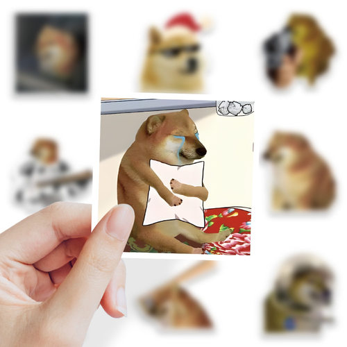 新66张doge外网梗cheems网红贴纸涂鸦贴箱笔记本电脑ipad手机贴