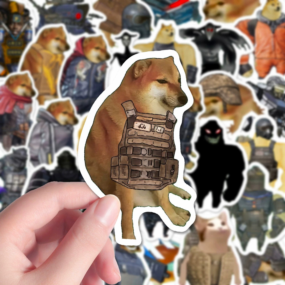 80张cheems和平精英地铁逃生涂鸦贴行箱笔记本电脑ipad手机贴纸