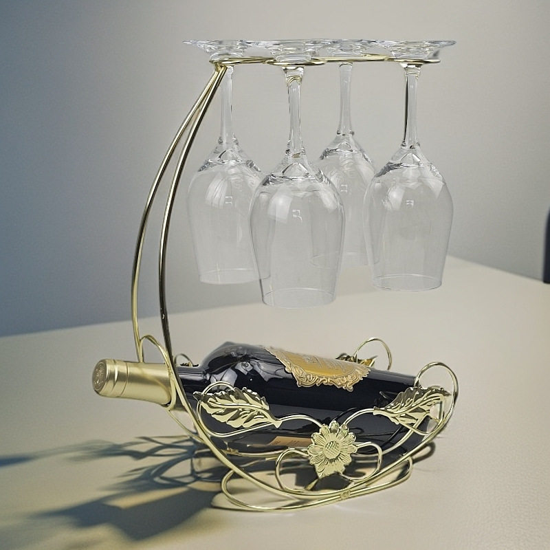 欧式创意家居摆件倒挂酒杯架红酒架家用红酒架子展示架