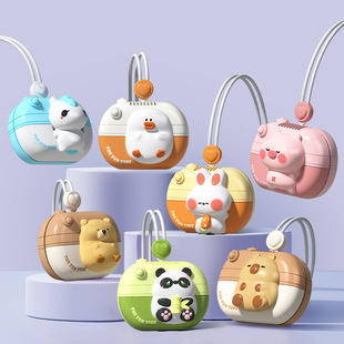 超萌相机挂脖风扇安全无叶若软挂绳儿童户外清凉时尚礼物