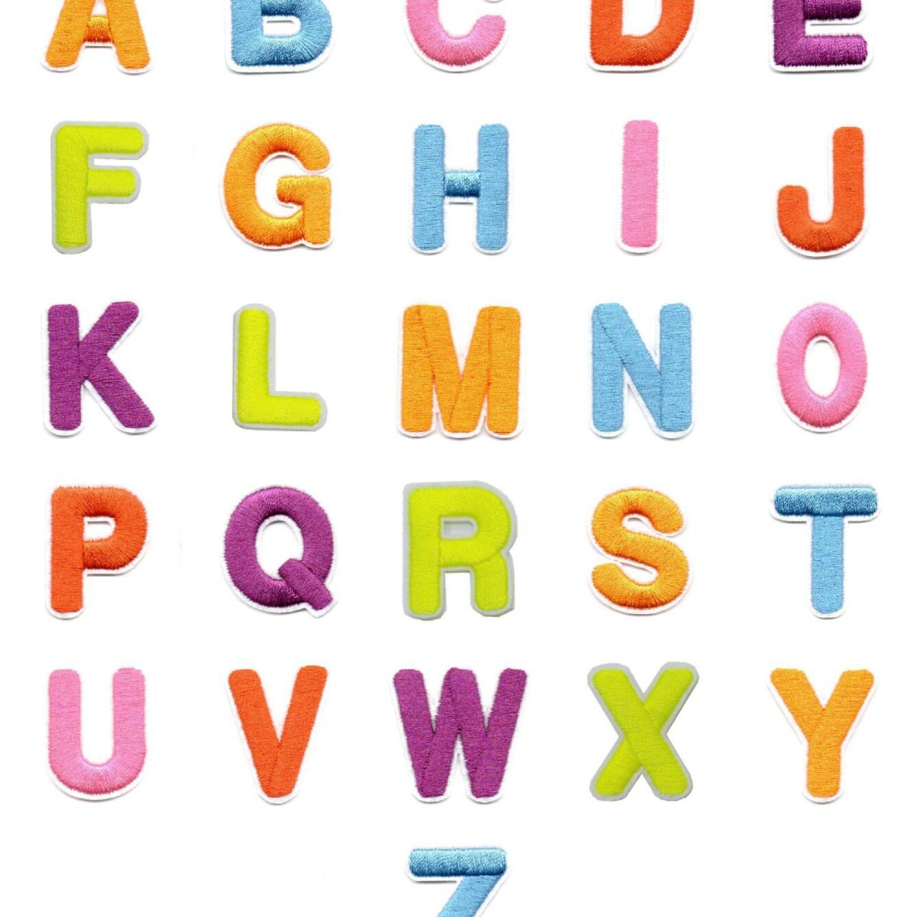 刺绣电脑绣花英文字母背胶布贴学校幼儿园学号布贴数字补丁贴