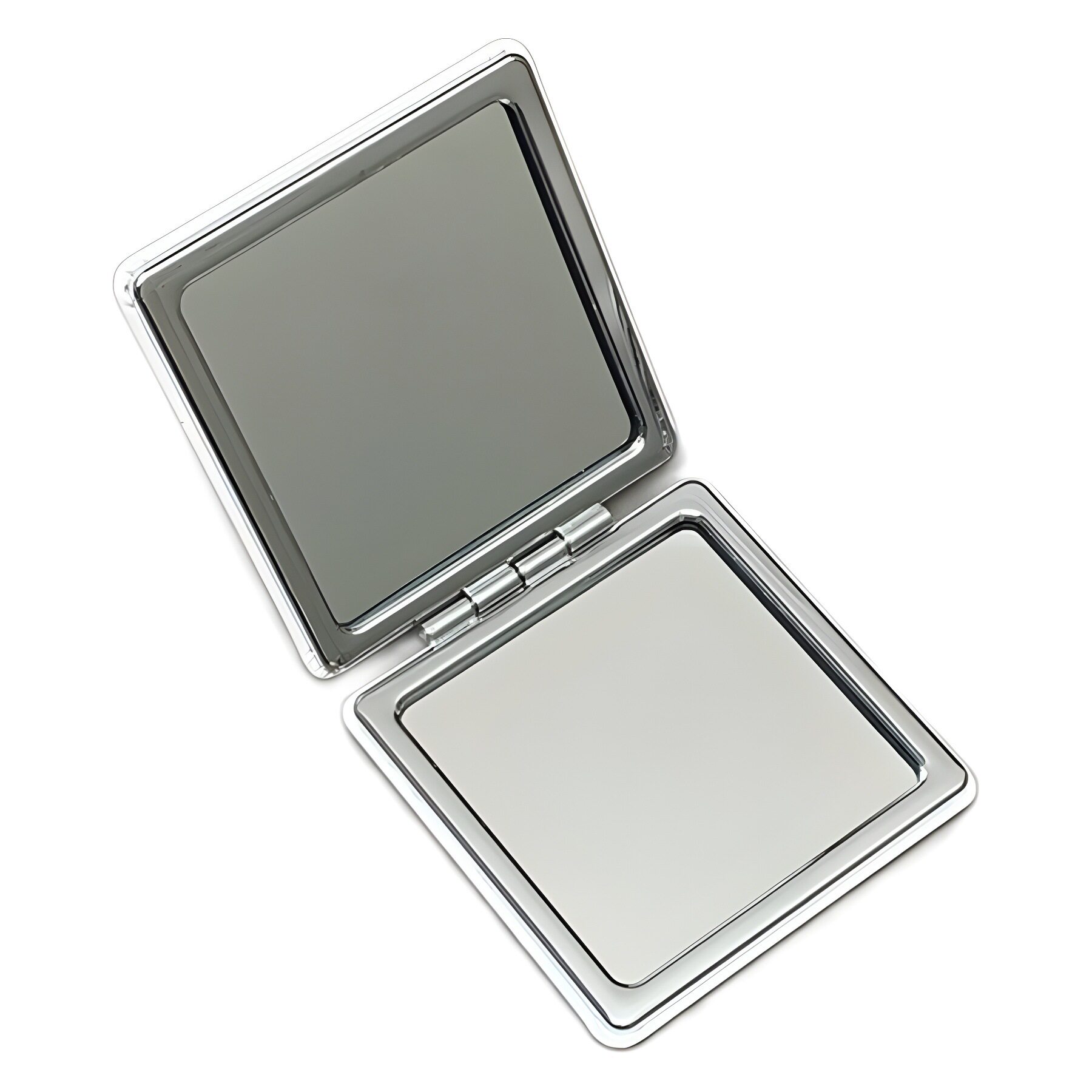 方形圆形PU镜子双面折叠白胚素材化妆镜diy图案厂家直供