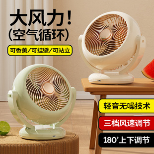 2024香薰摇头风扇充电款长续航式小风扇台式usb桌面风扇